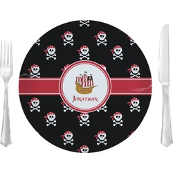Pirate 10" Glass Lunch / Dinner Plates - Single or Set (Personalized)