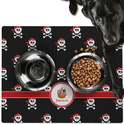 Pirate Dog Food Mat - Large w/ Name or Text