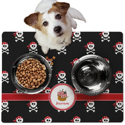 Pirate Dog Food Mat - Medium w/ Name or Text