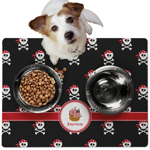 Custom Pirate Dog Food Mat - Medium w/ Name or Text