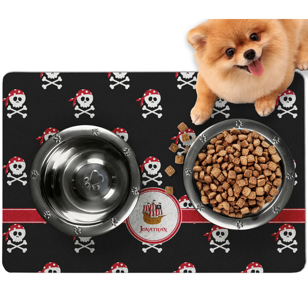 Custom Pirate Dog Food Mat - Small w/ Name or Text