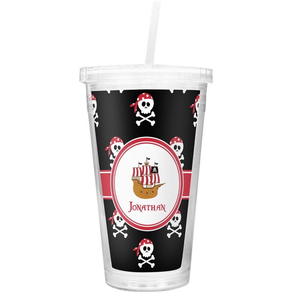 Custom Pirate Double Wall Tumbler with Straw (Personalized)