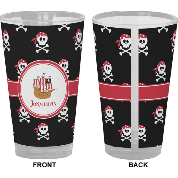 Pirate Pint Glass - Full Color - Front & Back Views