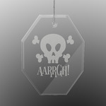 Pirate Engraved Glass Ornament - Octagon (Personalized)
