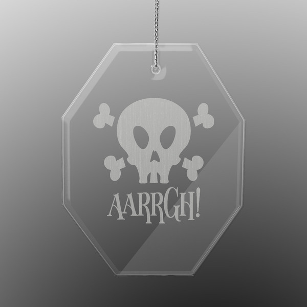 Custom Pirate Engraved Glass Ornament - Octagon (Personalized)
