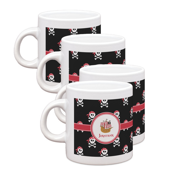 Custom Pirate Single Shot Espresso Cups - Set of 4 (Personalized)