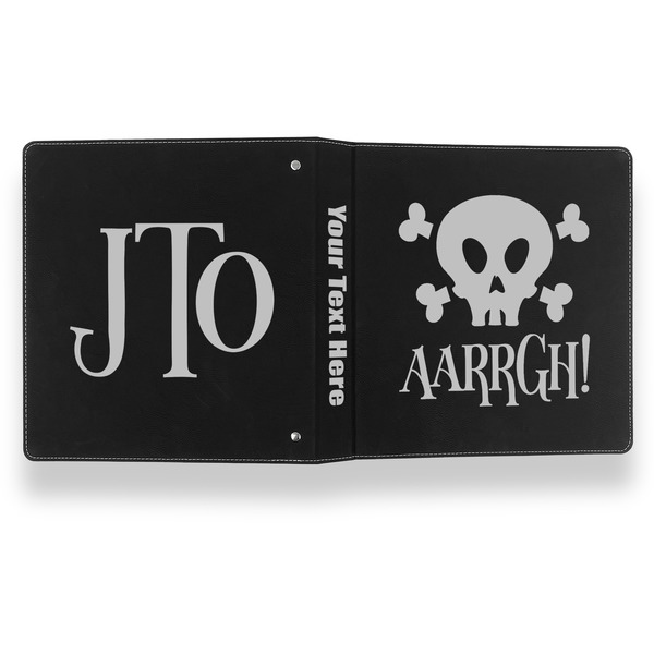 Pirate Leather Binder - 1" - Black- Back Spine Front View