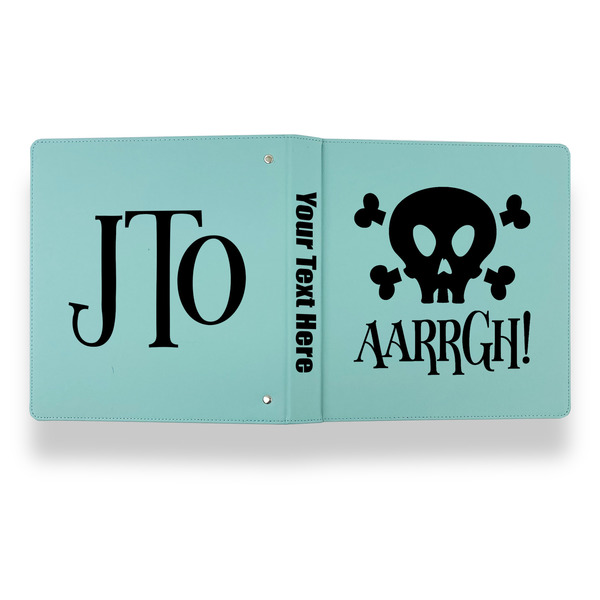 Pirate Leather Binder - 1" - Teal - Back Spine Front View