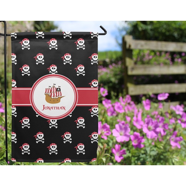 Pirate Garden Flag - Outside In Flowers