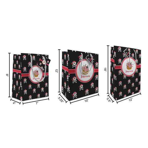 Pirate Gift Bags - All Sizes - Dimensions