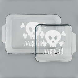 Pirate Set of Glass Baking & Cake Dish - 13in x 9in & 8in x 8in (Personalized)