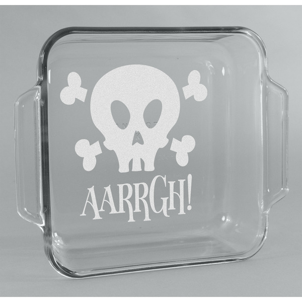 Custom Pirate Glass Cake Dish - 8in x 8in (Personalized)