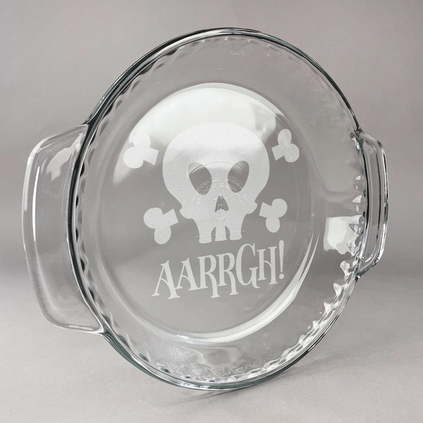 Custom Pirate Glass Pie Dish - 9.5in Round (Personalized)