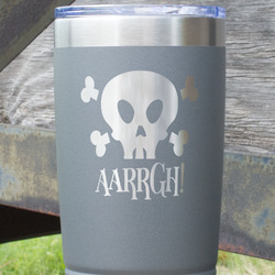 Pirate 20 oz Stainless Steel Tumbler - Grey - Single Sided (Personalized)