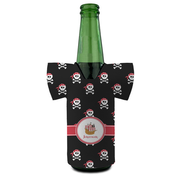 Pirate Jersey Bottle Cooler - FRONT (on bottle)