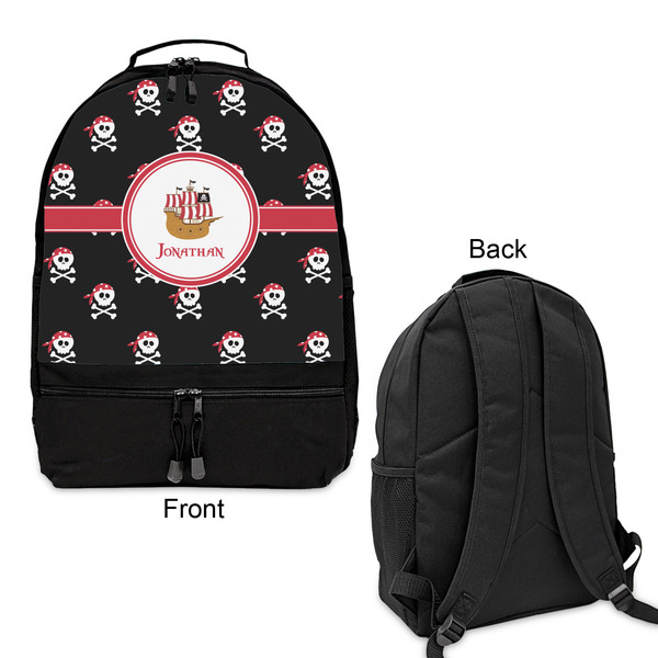 Pirate Large Backpack - Black - Front & Back View