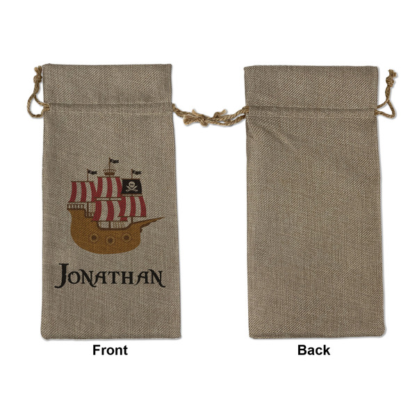 Pirate Large Burlap Gift Bags - Front Approval