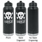 Pirate Laser Engraved Water Bottles - 2 Styles - Front & Back View