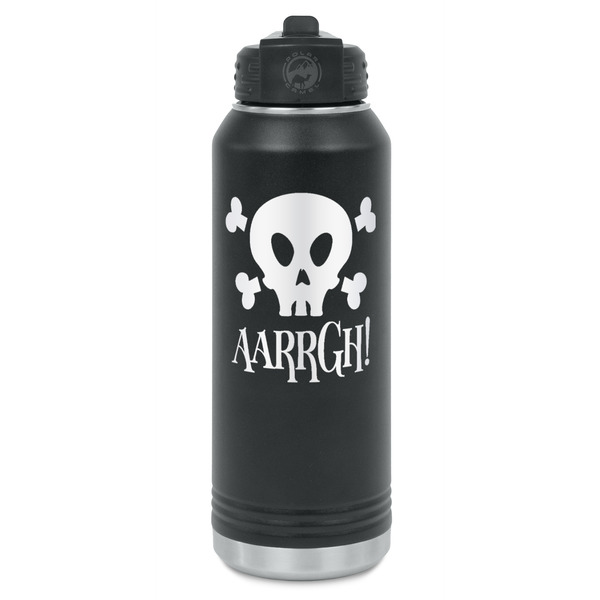 Custom Pirate Water Bottle - Laser Engraved - Front (Personalized)