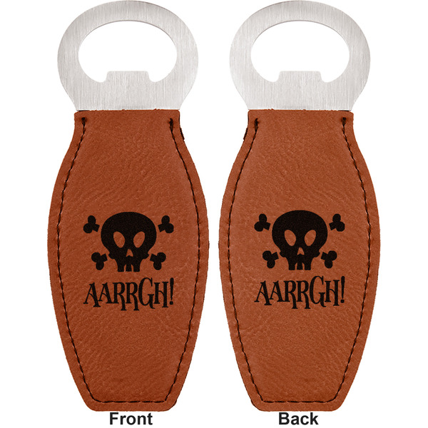 Pirate Leather Bar Bottle Opener - Front and Back