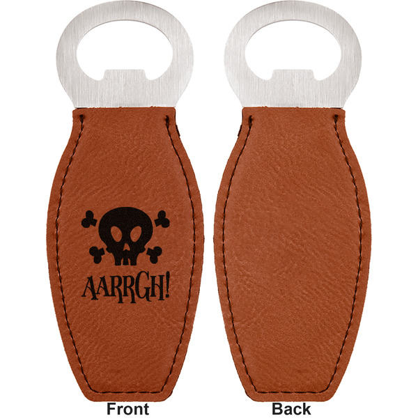Pirate Leather Bar Bottle Opener - Front and Back (single sided)