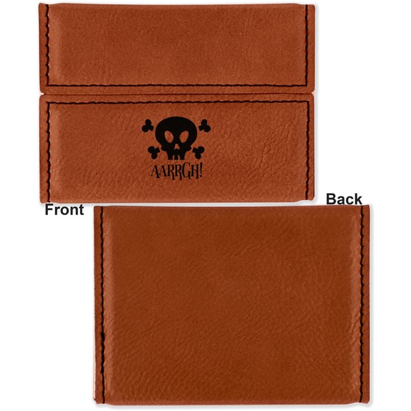 Pirate Leather Business Card Holder Front Back Single Sided - Apvl