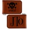 Pirate Leatherette Magnetic Money Clip - Front and Back