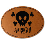 Pirate Faux Leather Iron On Patch - Oval (Personalized)