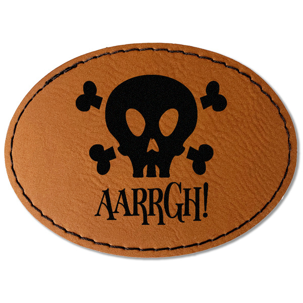 Custom Pirate Faux Leather Iron On Patch - Oval (Personalized)