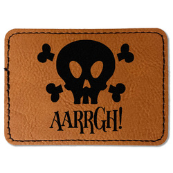 Pirate Faux Leather Iron On Patch - Rectangle (Personalized)