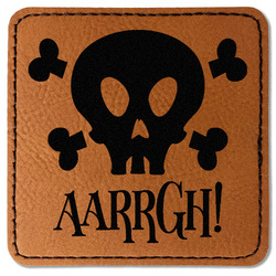 Pirate Faux Leather Iron On Patch - Square (Personalized)