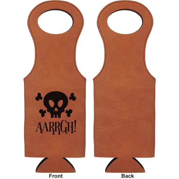 Pirate Leatherette Wine Tote Single Sided - Front and Back