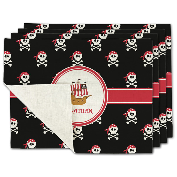 Custom Pirate Single-Sided Linen Placemat - Set of 4 w/ Name or Text
