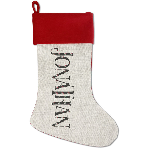 Custom Pirate Red Linen Stocking (Personalized)