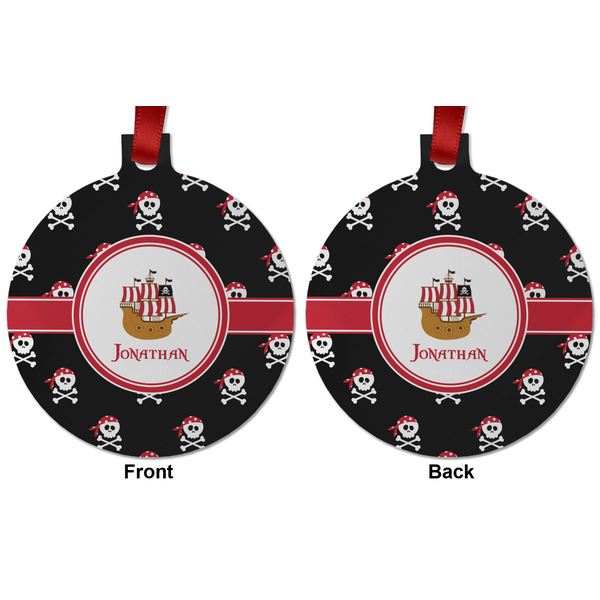 Pirate Metal Ball Ornament - Front and Back