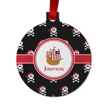Pirate Metal Ball Ornament - Double Sided w/ Name or Text