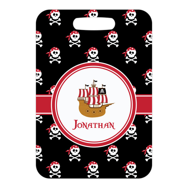 Pirate Metal Luggage Tag - Front Without Strap