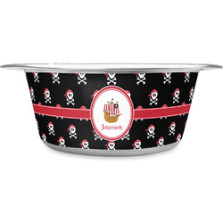Pirate Stainless Steel Dog Bowl - Medium (Personalized)