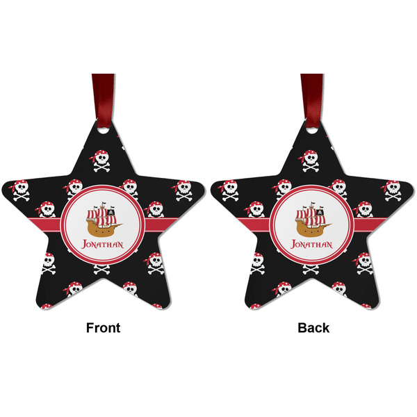 Pirate Metal Star Ornament - Front and Back