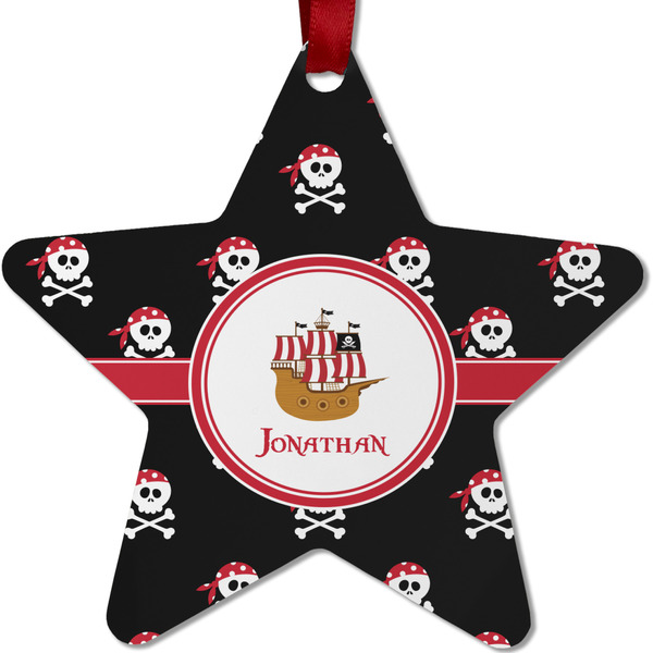 Custom Pirate Metal Star Ornament - Double Sided w/ Name or Text