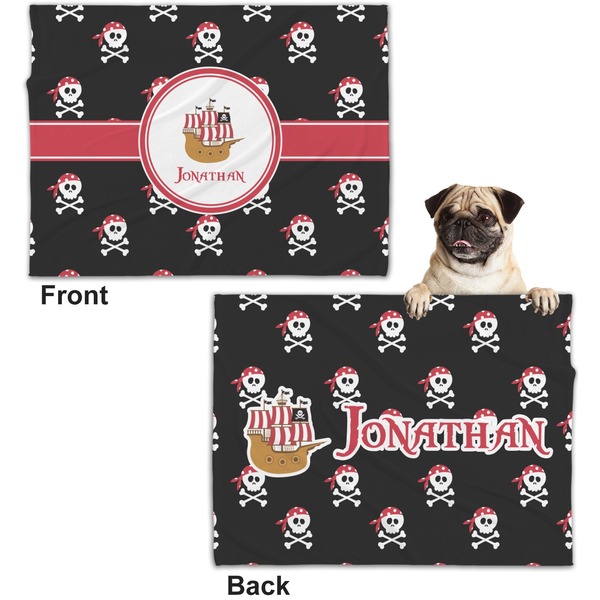 Pirate Microfleece Dog Blanket - Regular - Front & Back