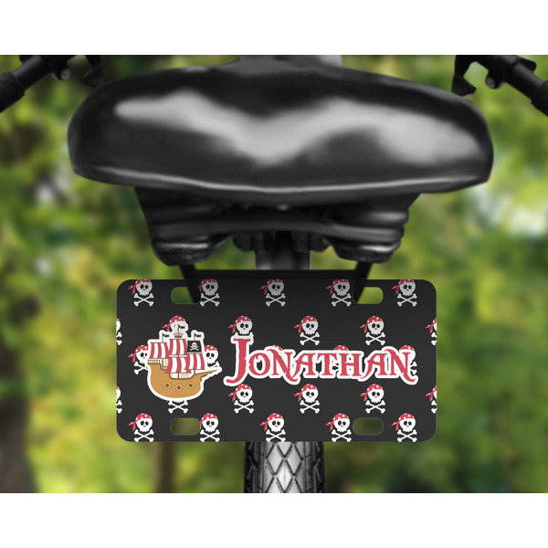 Pirate Mini License Plate on Bicycle