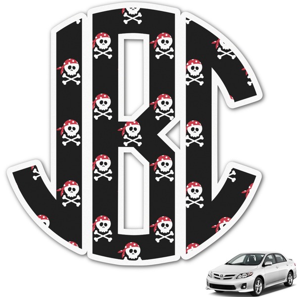 Custom Pirate Monogram Car Decal (Personalized)