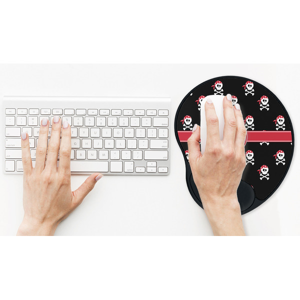 Pirate Mouse Pad with Wrist Rest - LIFESYTLE 2 (in use)