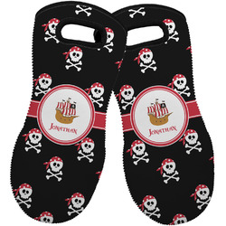 Pirate Neoprene Oven Mitts - Set of 2 w/ Name or Text