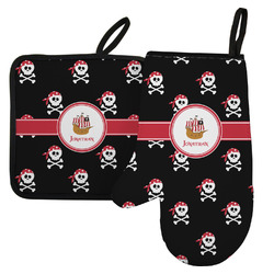 Pirate Left Oven Mitt & Pot Holder Set w/ Name or Text