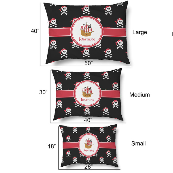 Pirate Outdoor Dog Beds - SIZE CHART