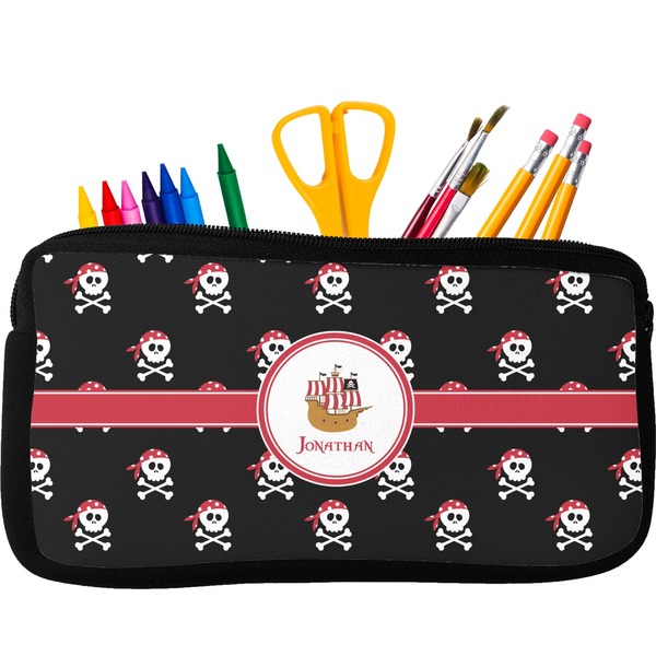 Custom Pirate Neoprene Pencil Case - Small w/ Name or Text
