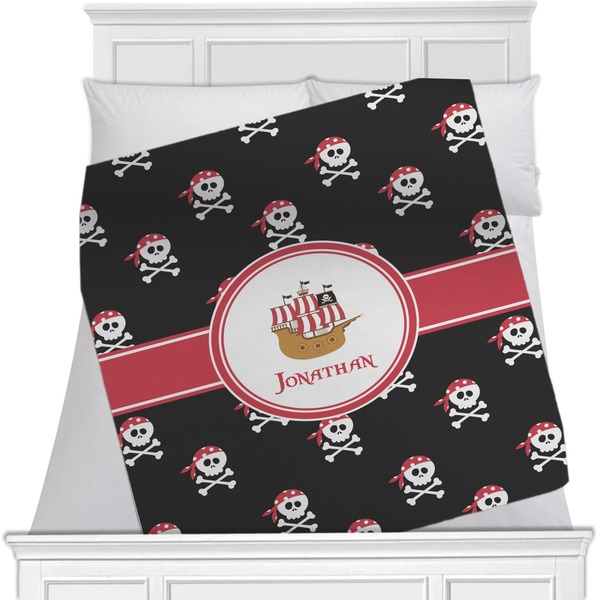 Custom Pirate Minky Blanket - Toddler / Throw - 60"x50" - Double Sided (Personalized)