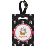 Pirate Plastic Luggage Tag - Rectangular w/ Name or Text